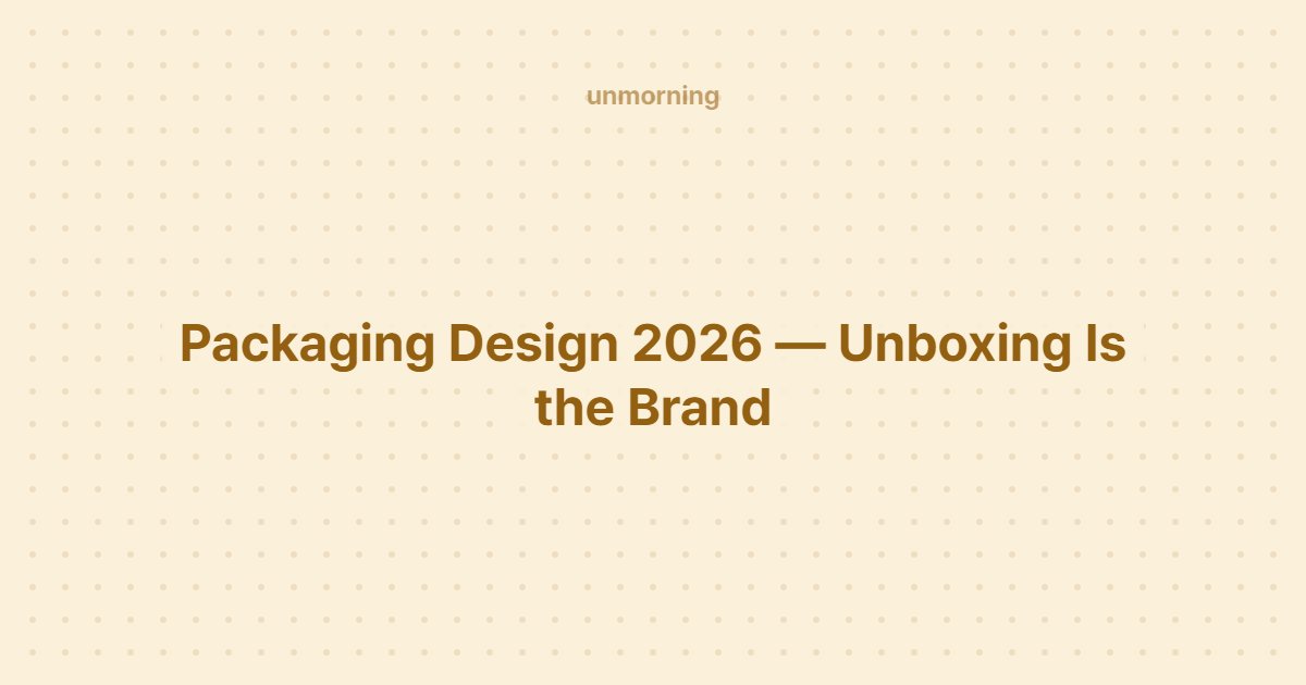 Title card: Packaging Design 2026 — Unboxing Is the Brand