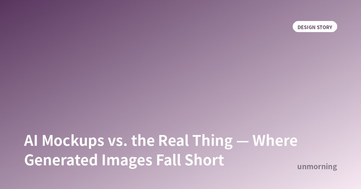 Title card: AI Mockups vs. the Real Thing — Where Generated Images Fall Short