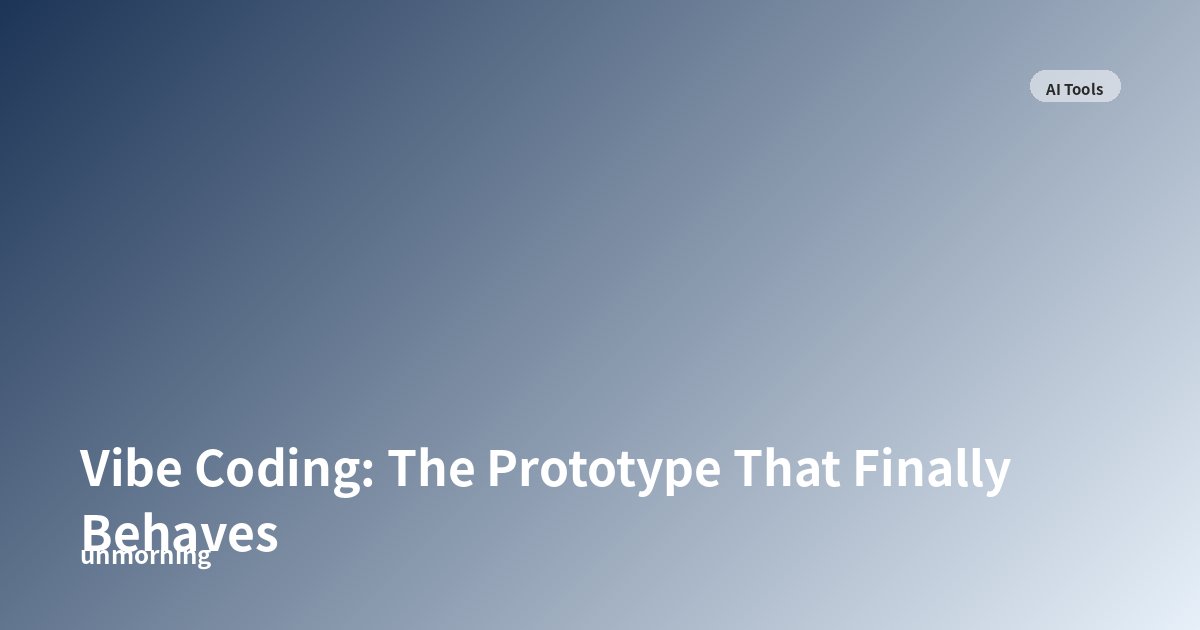 Title card: Vibe Coding: The Prototype That Finally Behaves