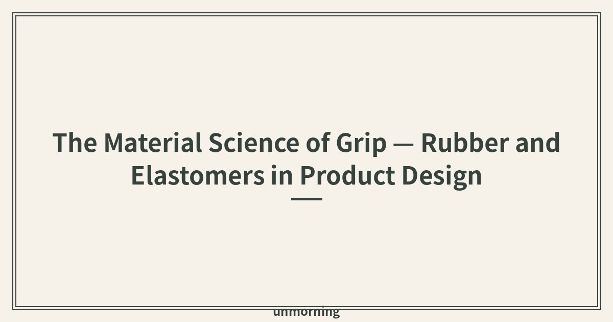 Title card: The Material Science of Grip — Rubber and Elastomers in Product Design